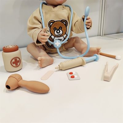204g 실리콘 의사 장난감 세트 어린이용 맞춤형 의료 휴대용 케이스