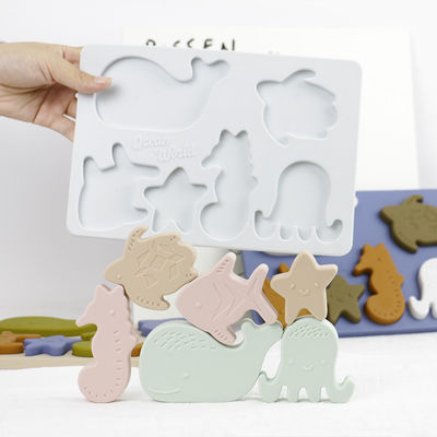 품질  Sea Ocean Animals Silicone Puzzle , Educational Montessori Baby Puzzle 공장