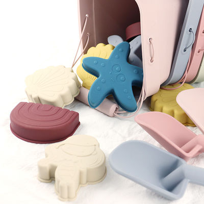 소매자 실리콘 아기 장난감 버킷 세트 해변 장난감