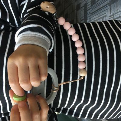 놀아 젖먹이 아기 아이들을 위한 비즈 밴드를 테어스링 주문 제작된 실리콘