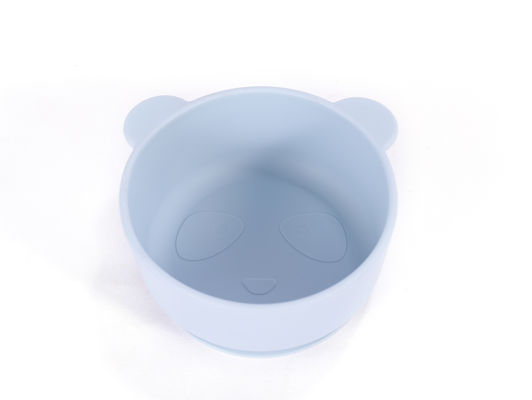 귀여운 만화 디자인 곰 판다 모양 아기 실리콘 먹이 그릇 맛없는 로고를 사용자 정의