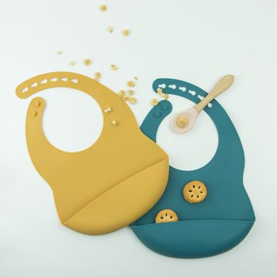 실리콘 아기 앞치마의 가슴부분 BPA 무료 소프트에게 음식 캐처를 공급하는 유아