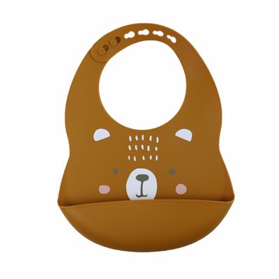 동물 무늬를 출력하는 것을 가진 BPA 무료 부드러운 실리콘 아기 앞치마의 가슴부분 방수