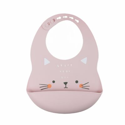 동물 무늬를 출력하는 것을 가진 BPA 무료 부드러운 실리콘 아기 앞치마의 가슴부분 방수