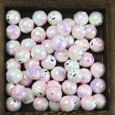 Chunky Gumball 분홍색 색깔 대량 풍선껌은 보석을 위한 아크릴 느슨한 구슬을 구슬로 장식합니다