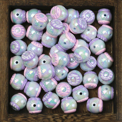 Chunky Gumball 분홍색 색깔 대량 풍선껌은 보석을 위한 아크릴 느슨한 구슬을 구슬로 장식합니다