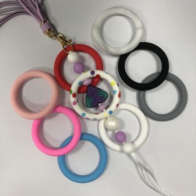 DIY 열쇠고리를 위한 대량 판매 PISSEN 실리콘 초점 O링  비즈