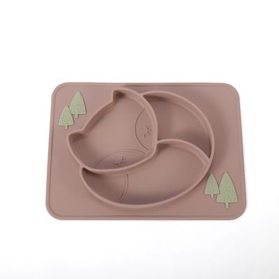 열에 내성이 있는 아기 먹이 실리콘 접시 마이크로 웨이브 안전 비 독성