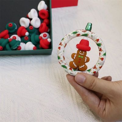 실리콘 O 링 구슬 안전 및 비 독성 실리콘 3D 크리스마스 모자 어린이용 구슬 어린이 DIY 구슬 펜