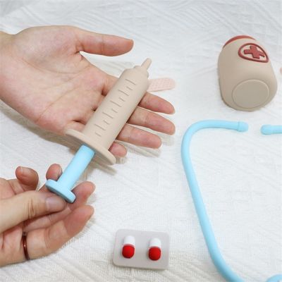 맞춤형 아기 실리콘 장난감 기능 의사 역할 놀이 어린이 간호사 역할 장난감 세트