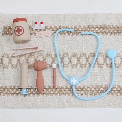 맞춤형 아기 실리콘 장난감 기능 의사 역할 놀이 어린이 간호사 역할 장난감 세트