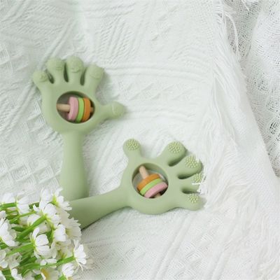ODM 아기 실리콘 장난감 연령대 아기 아이 아이 들 손바닥 모양