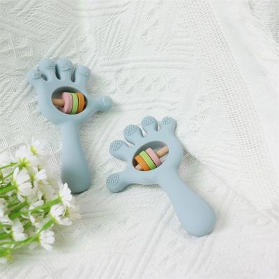 ODM 아기 실리콘 장난감 연령대 아기 아이 아이 들 손바닥 모양