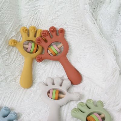 ODM 아기 실리콘 장난감 연령대 아기 아이 아이 들 손바닥 모양