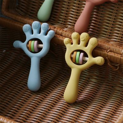 ODM 아기 실리콘 장난감 연령대 아기 아이 아이 들 손바닥 모양