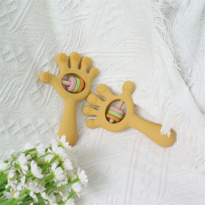 ODM 아기 실리콘 장난감 연령대 아기 아이 아이 들 손바닥 모양