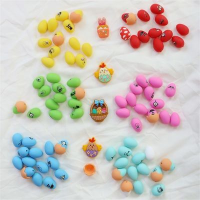주문 인쇄 디자인과 함께 실리콘 치아 구슬 껍질 초점과 함께 실리콘 3D 부활절 계란