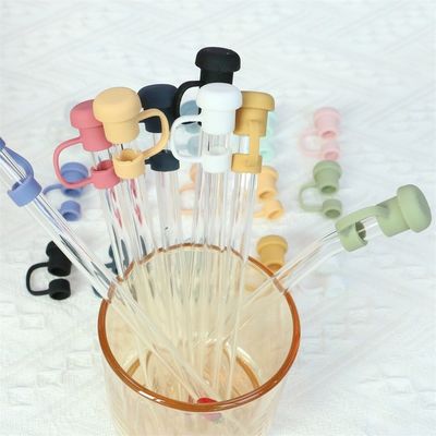 텀블러를 위한 맞춤형 실리콘 짚 톱퍼 실리콘 짚 모자 PVC 무료 BPA 무료