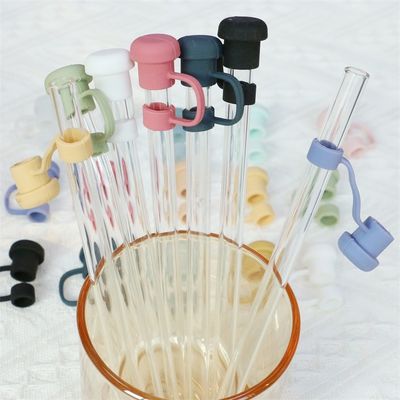 텀블러를 위한 맞춤형 실리콘 짚 톱퍼 실리콘 짚 모자 PVC 무료 BPA 무료