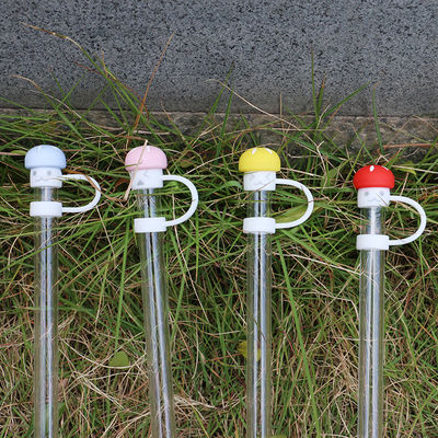 커스터마이즈 된 공공 버섯룸 디자인 10MM 텀블러 컵을위한 빨대 톱퍼 풀 실리콘 빨대 덮개 모자