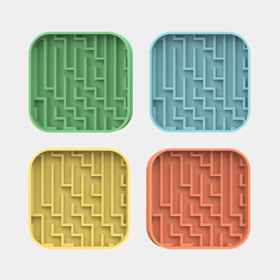 사용자 지정 귀여운 미궁 미 Maze 패턴 실리콘 애완 동물 개 음식 먹이 매트 실리콘 느린 먹이 닦는 패드