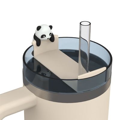 귀여운 동물 실리콘 빨대 커버 및 병 액세서리 – 4개 텀블러 장식 세트