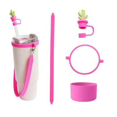 30oz 40oz Tumbler Handle 안티 스크래치 실리콘 컵 수갑과 안티 슬리프 물병 손잡이 스트랩
