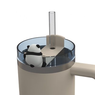 귀여운 동물 실리콘 빨대 커버 및 병 액세서리 – 4개 텀블러 장식 세트