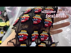 DIY 펜 열쇠고리를 위한 맞춘 핼로윈 머리 호박 실리콘 초점 비즈