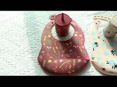 아기 훈련용 빨대와 함께 실리콘 음료 컵 BPA 무료 식품 등급 실리콘 인쇄 된 컵